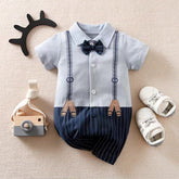 Baby Boy Formal Blue Romper